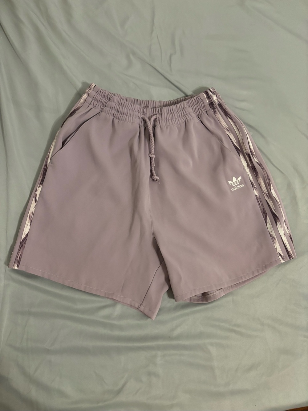 Adidas Originals x Daniëlle Cathari 3-Stripe Satin Shorts Lavender Small